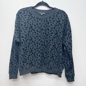 Tahari Animal Print Sweatshirt Womens Medium Casual Loungewear Walking Fitness